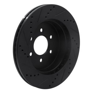 Dodge Dakota Brake Rotor (1) - Front Right - R1 Concepts - Drilled & Slotted - Black - `03-`04